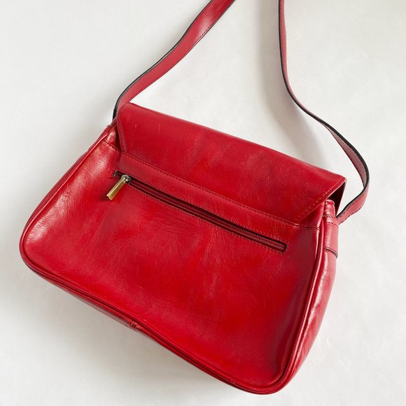 Vera Pelle Red Leather Shoulder Bag Pre-owned - Picture 4 of 11